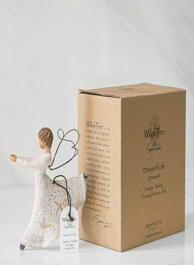 Willow Tree Dance of Life Hanging Ornament, Angel Figurine in Cream, Resin, Metal, Intricate Life-Themed Carvings, Multiple Occasions - Image 4