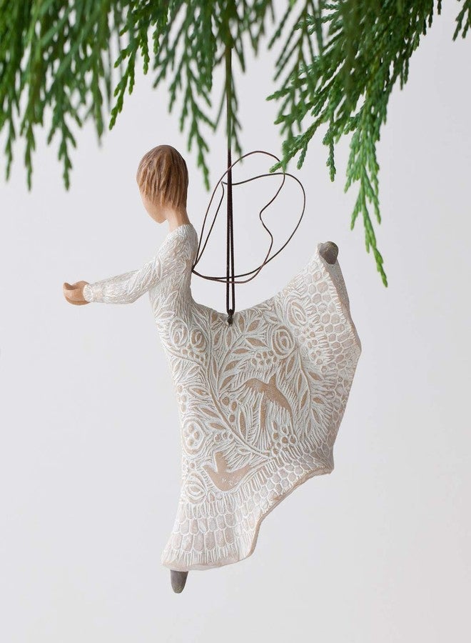 Willow Tree Dance of Life Hanging Ornament, Angel Figurine in Cream, Resin, Metal, Intricate Life-Themed Carvings, Multiple Occasions - Image 3