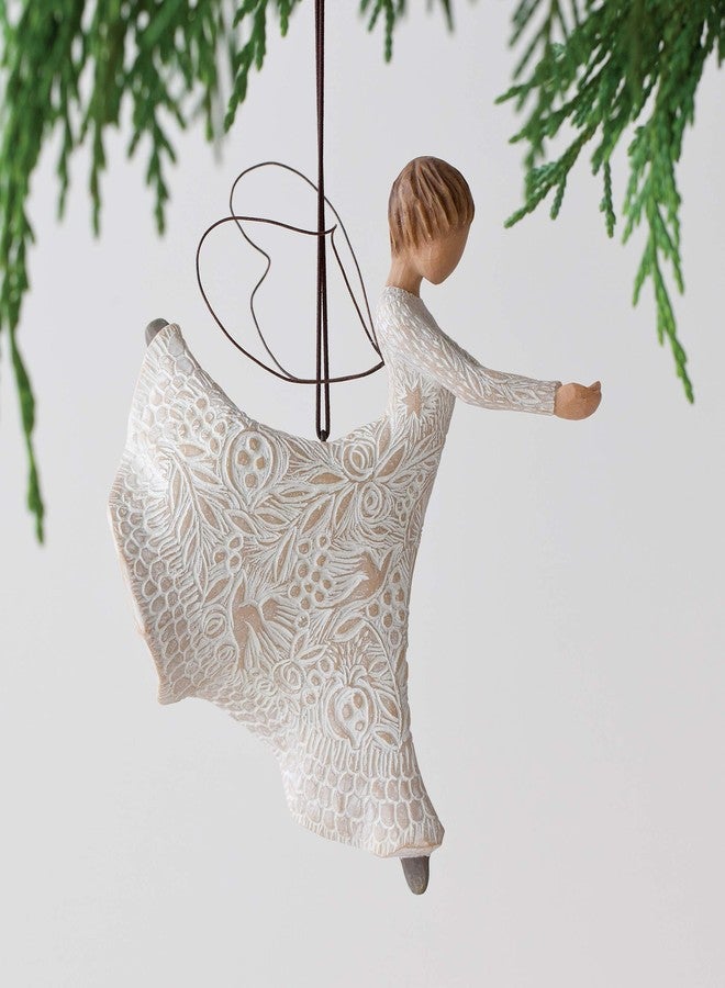 Willow Tree Dance of Life Hanging Ornament, Angel Figurine in Cream, Resin, Metal, Intricate Life-Themed Carvings, Multiple Occasions - Image 2