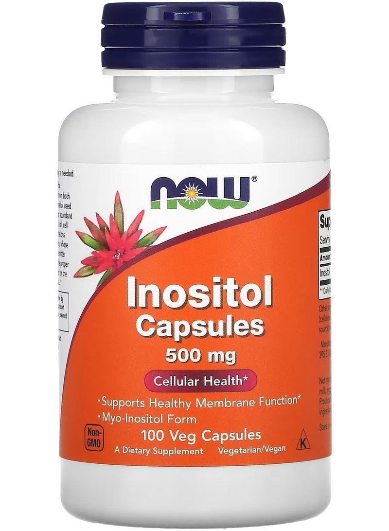 ناو كبسولات الإينوسيتول، 500 مجم، 100 كبسولة نباتية - Image 1