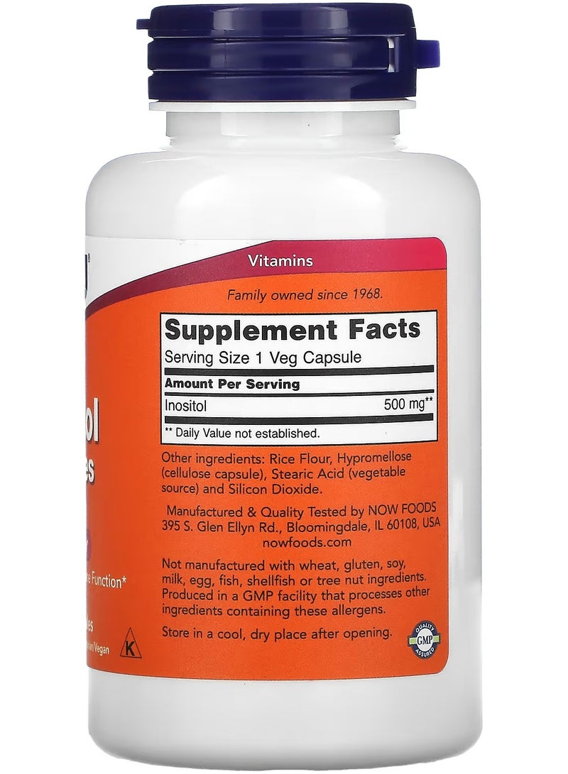 ناو كبسولات الإينوسيتول، 500 مجم، 100 كبسولة نباتية - Image 2