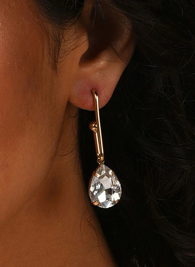 SOHI Gold Plated Designer Stone Drop Earring