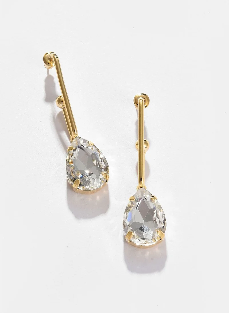 SOHI Gold Plated Designer Stone Drop Earring