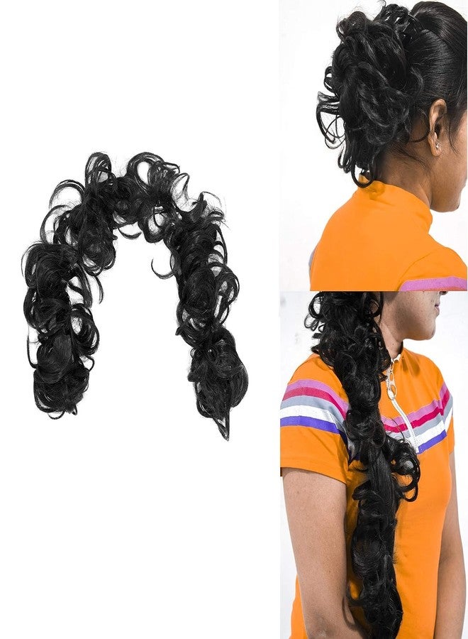 BLUSHIA Synthetic Curly Wavy Messy Hair Bun Hairpiece Frill Hair Extension for Women and Girls Pack Of 1 - Image 5