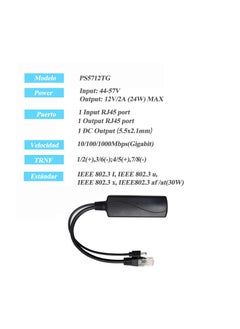 SYOSI Gigabit PoE Splitter 12V 2A Output with IEEE 802.3af/at Standard Compliant 10,100,1000Mbps Power over Ethernet Splitter Adapter for Security Camera CCTV Surveillance 5.5x2.1mm DC Plug Cable (PS5712TG)  - Image 4