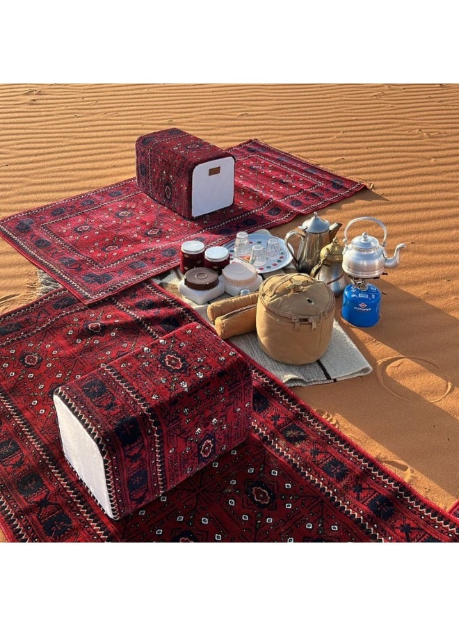 SEGADTY Najdiyah Outdoor Rug with Markah from Segadty, Perfect Camping Set for Trips and Outdoor Gatherings, 100×300 cm, Red - Image 4