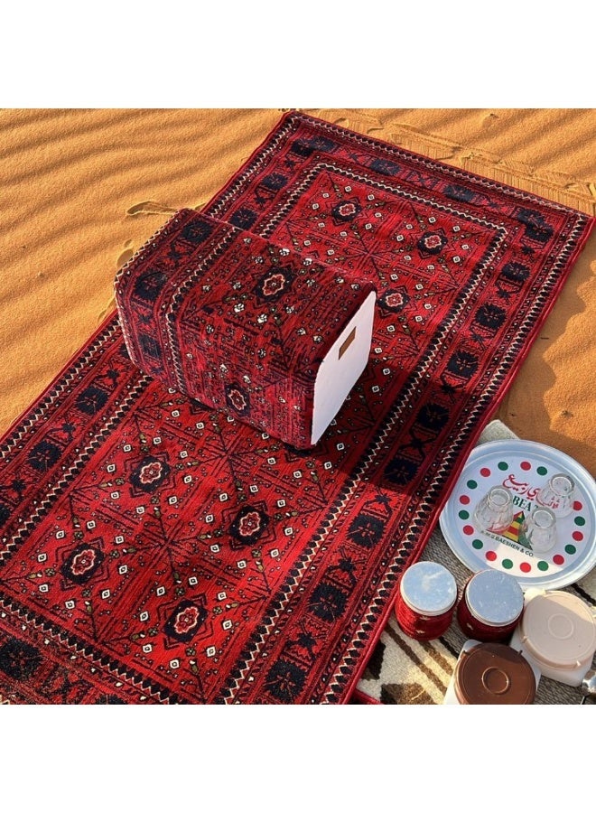 SEGADTY Najdiyah Outdoor Rug with Markah from Segadty, Perfect Camping Set for Trips and Outdoor Gatherings, 100×300 cm, Red - Image 1