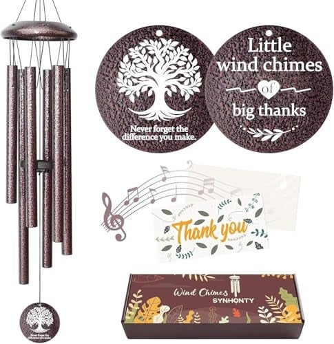 Synhonty Thank You Gifts for Women Men 25 Wind Chimes Appreciation Gifts for Employee Teacher Coworkers Nurses Gratitude Thoughtful Gift Ideas for Mother Father Family Friends - Image 1