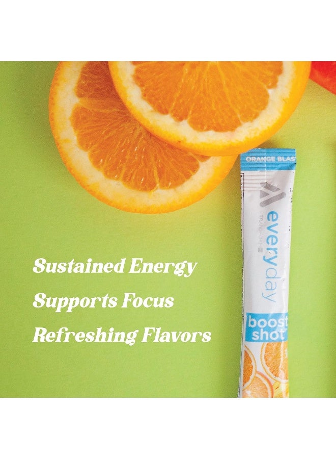 TransformHQ Boost Shot Powder Drink Stick Packets, Blue Raspberry, 7 Pack, Energy Supplements - Image 4
