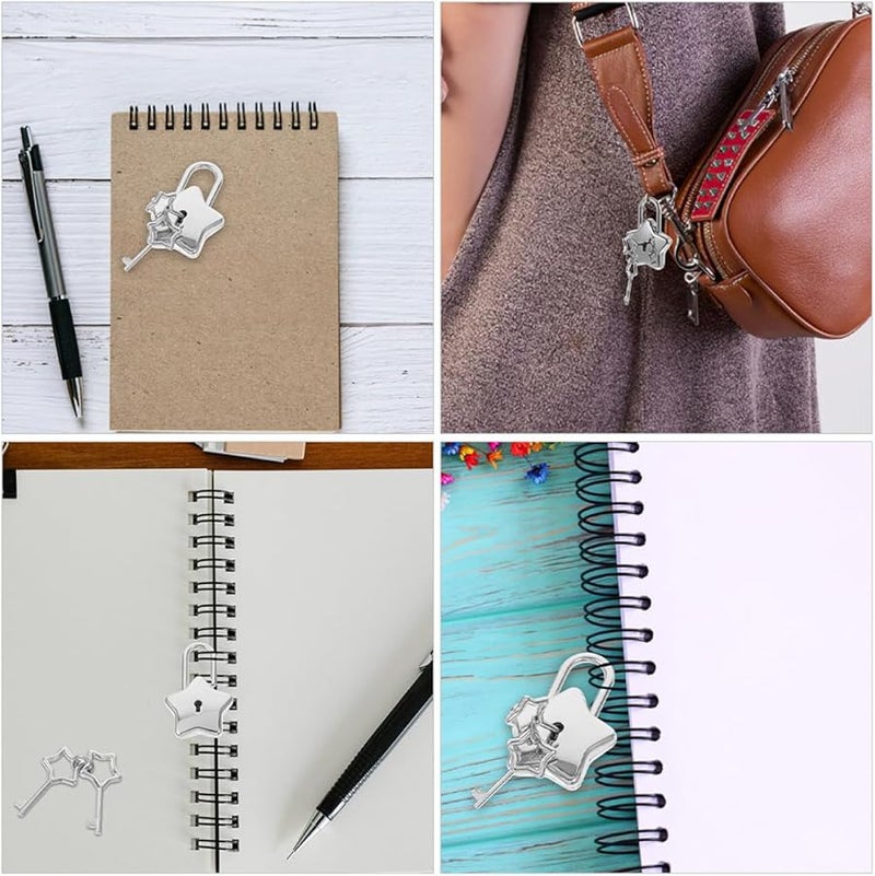 Kisangel Star Shaped Padlock with Keys for Diary Storage Box Backpack Anti Rust - Image 4