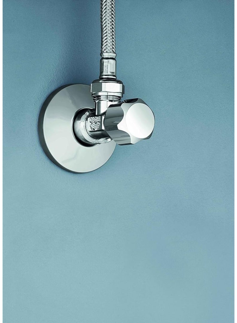 Grohe 22018000 Angle Valve for Single Lever Mixer Tap with Roughened Thread for Simple Sealing, Wall Connection 1/2 Inch with Slide Rosette, 3/8 Inch Outflow - Image 3