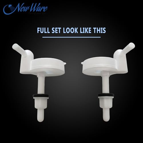 New Ware® Plastic Toilet Seat Cover Hind. Type Round Hinges Clamp (Color :White, Pair 1) - Image 3