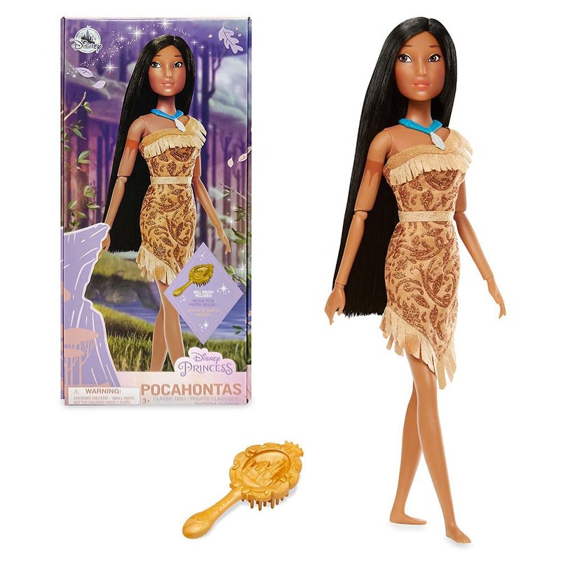 Disney Store Official Disney Princess Classic Doll (Pocahontas), 11 Inches, Includes Brush with Molded Details, Fully Posable Toy in Classic Outfit - Disney Princess Toys for Girls - Image 1