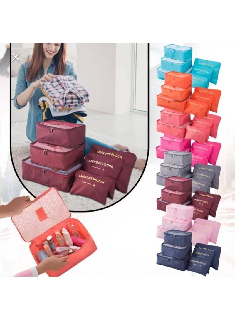 eBasket 6-piece travel organizer and storage bag set, packing cubes, portable garment bags, foldable shoe bags (color may vary) - Image 4