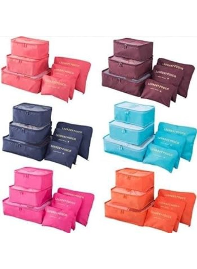 eBasket 6-piece travel organizer and storage bag set, packing cubes, portable garment bags, foldable shoe bags (color may vary) - Image 3