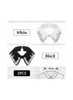 KASTWAVE Fake Collar 2 Pcs Lady's Fake Collar Half Shirt Blouse Detachable False Collar Rhinestones Half Shirt Blouse Little Shawl Top Elegant Versatile Decorative Fake Collar Shirt Jumper with Collar  - Image 4