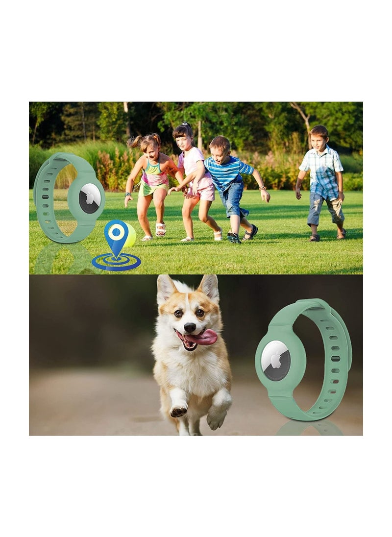 SYOSI - Watch Wristbands for Airtag Soft Silicone Bracelet for Kids Lightweight Waterproof Watch Strap Compatible with Apple Airtag for Children and Old Man 2 Pcs - Image 1