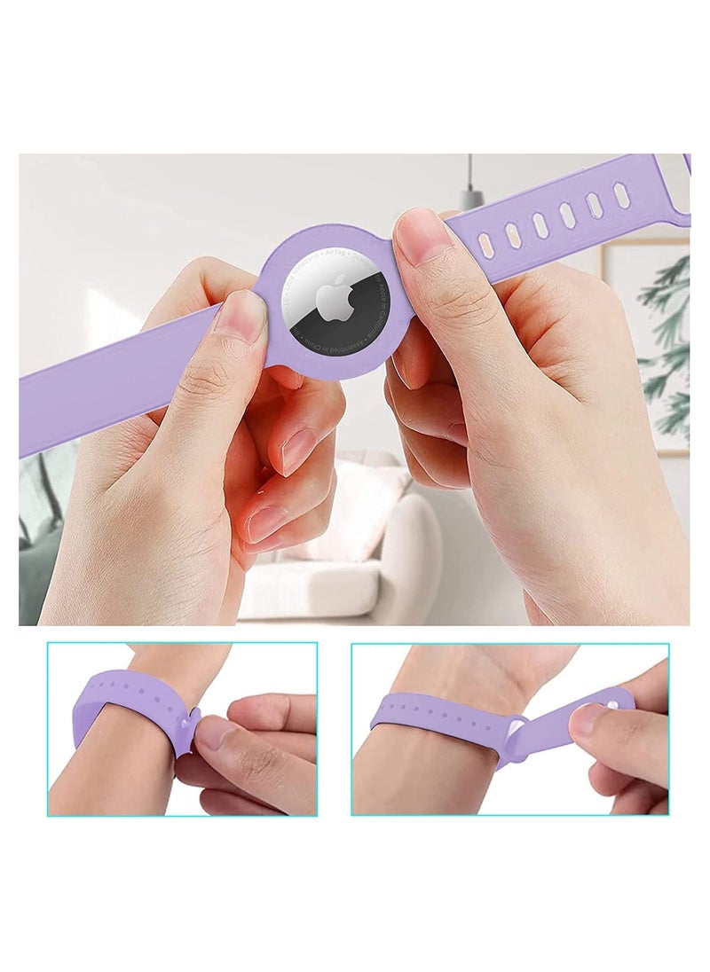 SYOSI - Watch Wristbands for Airtag Soft Silicone Bracelet for Kids Lightweight Waterproof Watch Strap Compatible with Apple Airtag for Children and Old Man 2 Pcs - Image 1