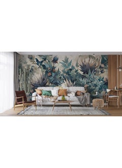 Home Gallery Grey Australian Botanical Plants  Fabric Wallpaper Covers An Area ​​Up To 4.2Mx3M With Adhesive  And Smoothing Tool  - Image 1