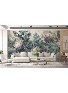 Home Gallery Grey Australian Botanical Plants  Fabric Wallpaper Covers An Area ​​Up To 4.2Mx3M With Adhesive  And Smoothing Tool  - Image 3