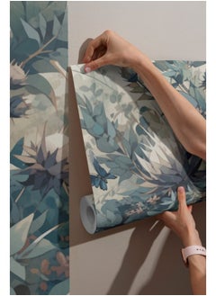 Home Gallery Grey Australian Botanical Plants  Fabric Wallpaper Covers An Area ​​Up To 4.2Mx3M With Adhesive  And Smoothing Tool  - Image 5