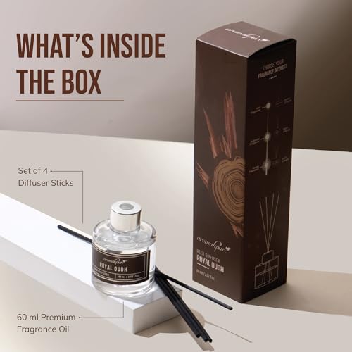 aromahpure مجموعة معطر الهواء الفاخر من أرومابيور - عود | 60 مل مع 4 عيدان ألياف طويلة الأمد حتى 35 يوم | معطر غرفة لغرفة النوم، الحمام، المكتب | خالٍ من السموم، علاج عطري، تخفيف التوتر - Image 5