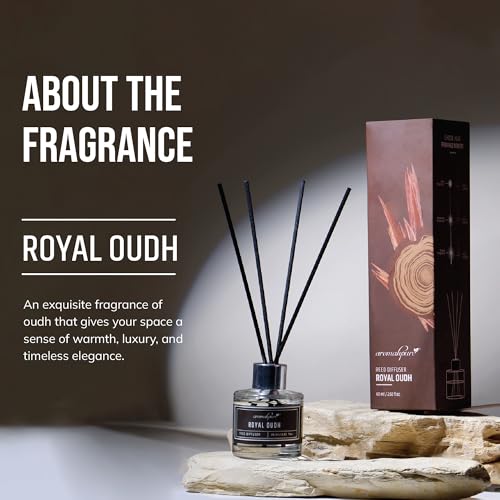 aromahpure مجموعة معطر الهواء الفاخر من أرومابيور - عود | 60 مل مع 4 عيدان ألياف طويلة الأمد حتى 35 يوم | معطر غرفة لغرفة النوم، الحمام، المكتب | خالٍ من السموم، علاج عطري، تخفيف التوتر - Image 2