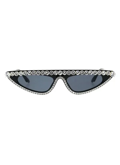 ELLA Jeweled Slim Cat Eye Sunglasses
