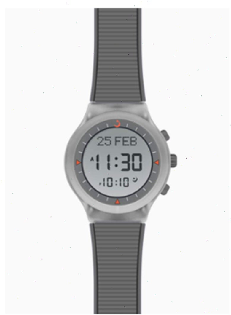 الفجر ساعة رقمية مقاومة للماء مصنوعة من المطاط WY-16 - 39 مم - رمادي - Image 1