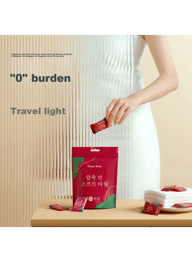 Sometimes, Disposable Towels Are Compressed, Enlarged, And Thickened. They Are Individually Packaged For Travel, Face Washing, And Are Portable For Adults And Babies. 20 Pieces - Image 3