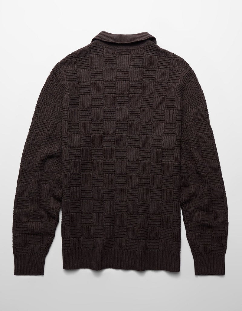 American Eagle AE Long Sleeve Checkered Polo Shirt - Image 4