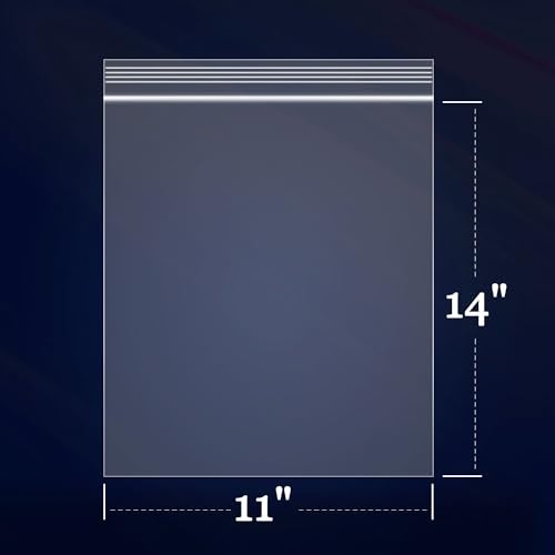 iMailer - 200 Count - 11" x 14" Large Zip Bags - 2 Mil Reclosable Zip Plastic Poly Bags with Lock Seal Zipper for Prints, Photos, Documents, Clothing, T-Shirt - Image 2