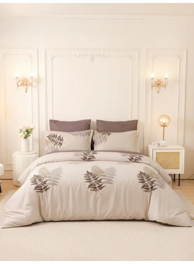 Donetella Printed Duvet Set, King Size Fits 200x200 cm - 6-Pcs Bed Set, Brushed Microfiber Fabric - 1 Duvet Cover, 1 Fitted Sheet, 2 Pillow Shams, 2 Pillowcases (Filler Not Included)