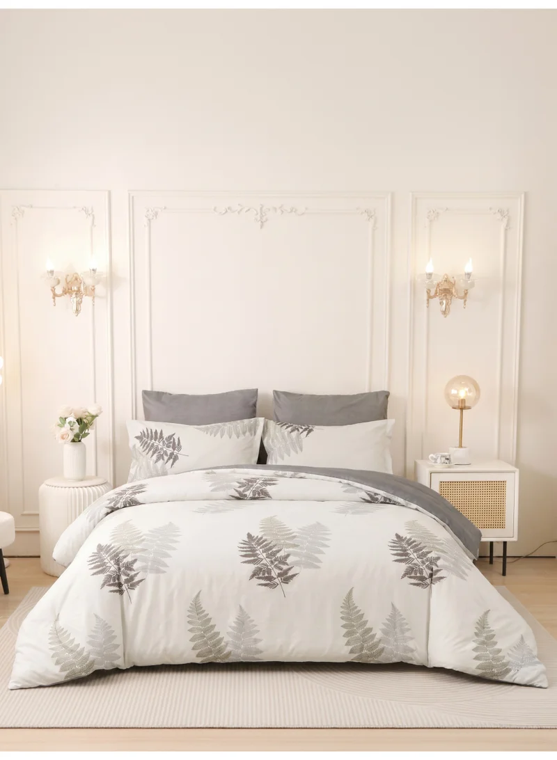 Printed Duvet Set, King Size Fits 200x200 cm - 6-Pcs Bed Set, Brushed Microfiber Fabric - 1 Duvet Cover, 1 Fitted Sheet, 2 Pillow Shams, 2 Pillowcases (Filler Not Included)