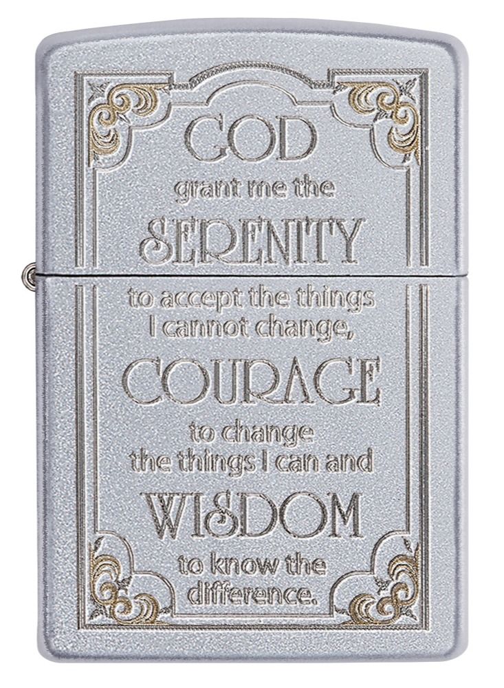 Zippo ولاعة زيبو 28458 205 Serenity Prayer Satin Chrome المقاومة للرياح - Image 2