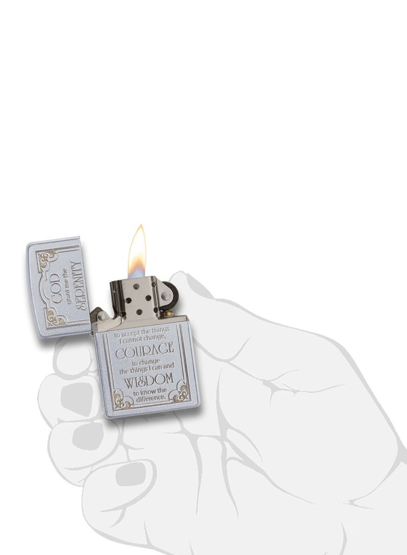 Zippo ولاعة زيبو 28458 205 Serenity Prayer Satin Chrome المقاومة للرياح - Image 5