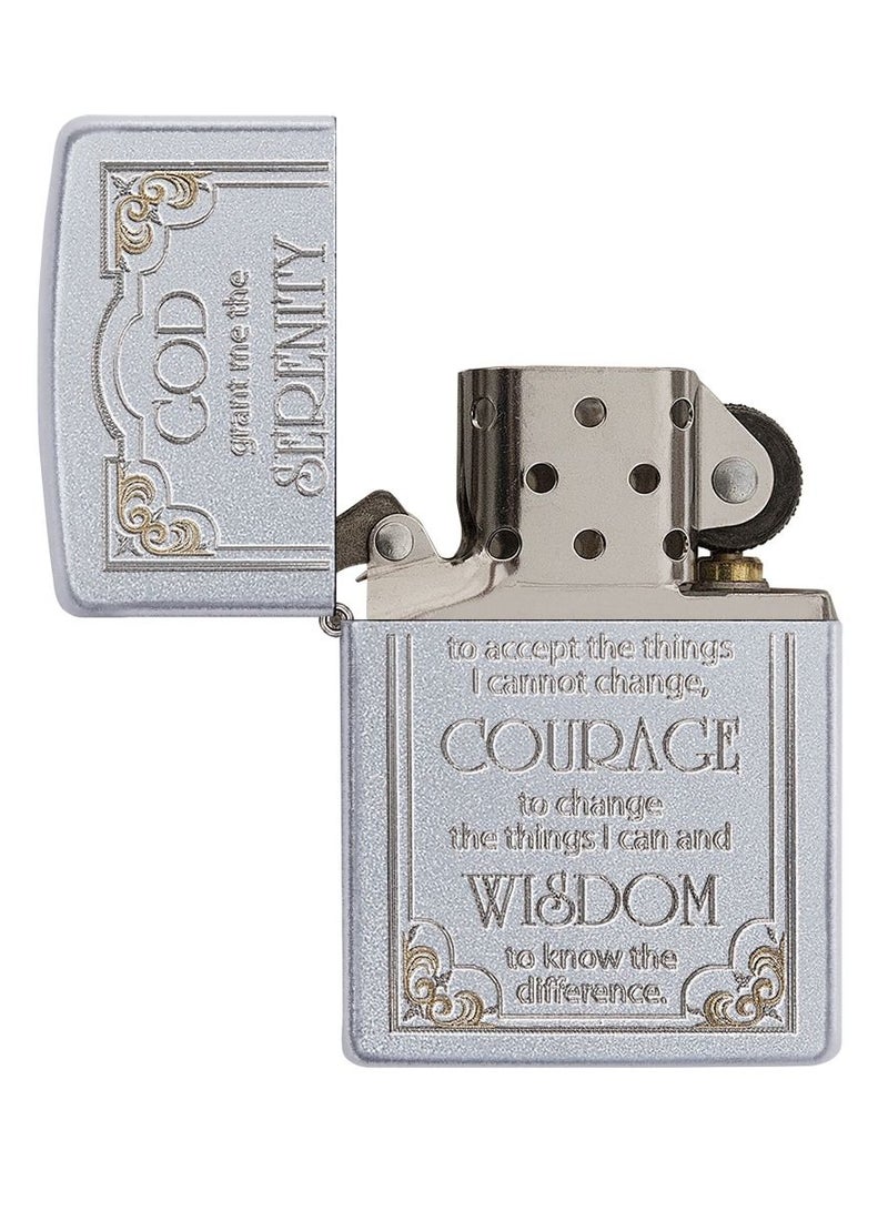 Zippo ولاعة زيبو 28458 205 Serenity Prayer Satin Chrome المقاومة للرياح - Image 4