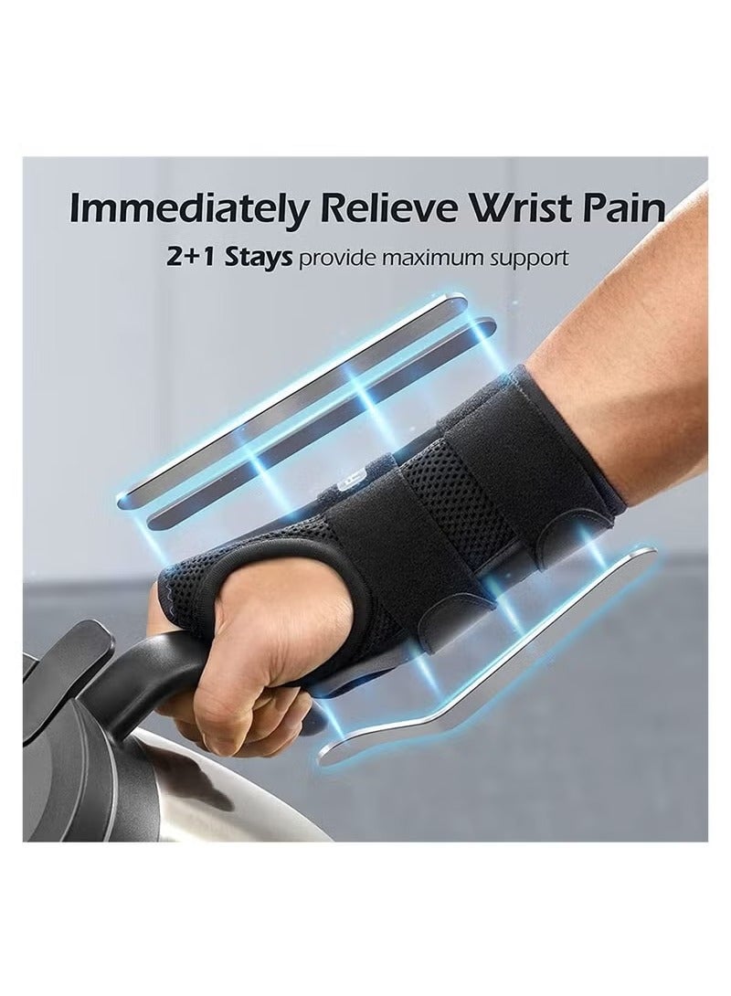 Wrist Brace for Carpal Tunnel, Adjustable Hand Brace for Relief Night Support, Wrist Support Splint for Right Left Hands for Relieve Tendonitis, Arthritis, Sprains (2pcs, M) - Image 5