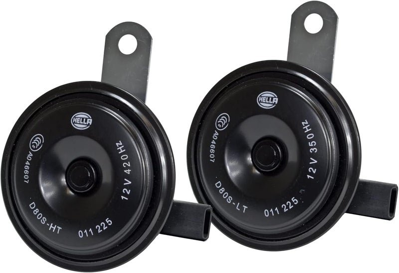 HELLA 011225881 Black 77mm 12V BX Disc Horn Kit (Toyota) - Image 1