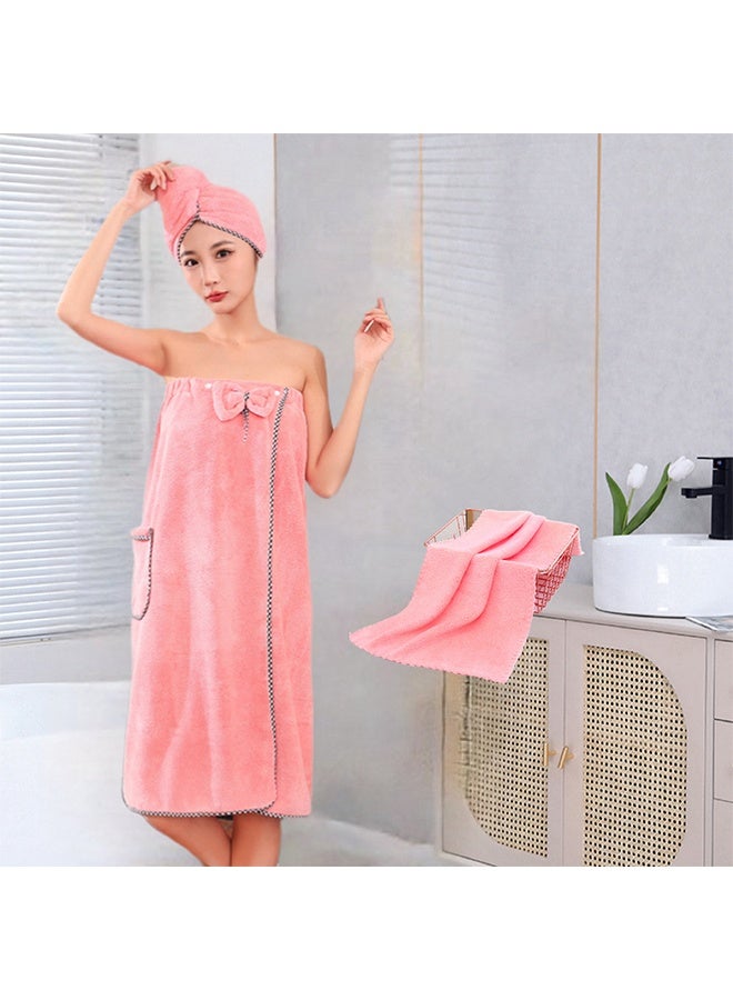 طقم مناشف حمام 2 قطعة مجموعة مناشف حمام ناعمة من الألياف الدقيقة قابلة للتعديل منشفة حمام ناعمة لف الشعر فائقة الامتصاص لتجفيف الشعر والجسم بسرعة - Image 4