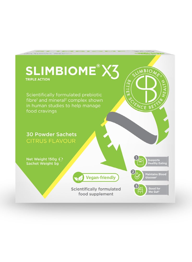 OptiBiotix SlimBiome Award Winning Vegan Prebiotic Weight Loss Supplement Supports Digestive Enzymes, Help Manage Food Cravings , Citrus Flavor 30 Sachets - Image 1