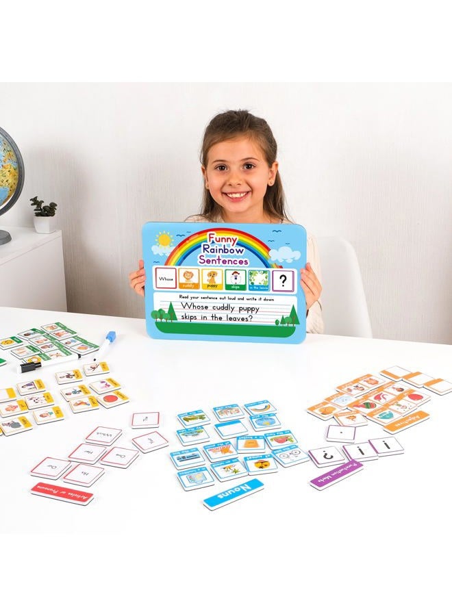 Simply magic 110 PCS Sentence Building Kit for Kids, Speech Speak Spell Games, Word Building Magnets, Speech Therapy Toys for Toddlers, Reading Games for Kids, Learn to Read, Reading Manipulatives - - Image 2