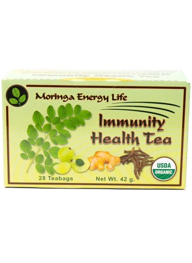 moringa energy life - Organic Moringa Immunity Health Tea (Keto Detox Paleo Vitamin & Minerals Booster Vegan Glutenfree Nongmo Caffeinefree) 28 Teas Bags - Image 1