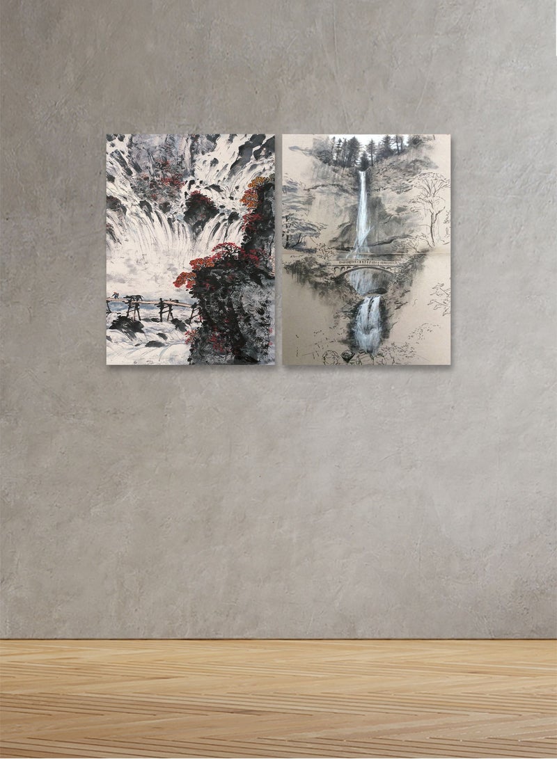 Marktna Decorative Wall Art Painting with a Nature Design, 2 pieces, Size 80x60 cm - Image 1