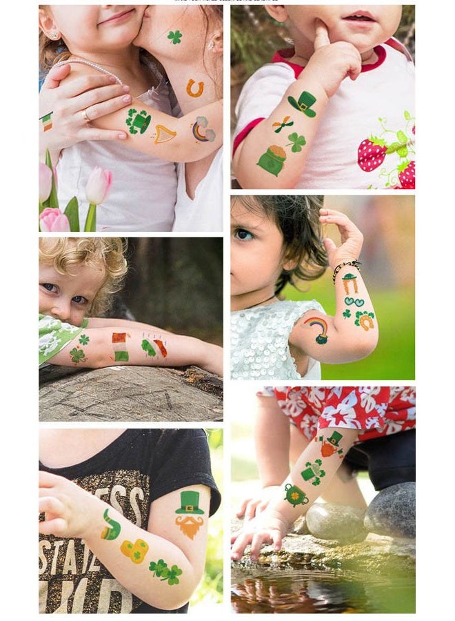 Furimuk St. Patrick'S Day Tattoos Shamrock Temporary Tattoo Sticker Waterproof Clover Lucky Tattoos for Adults Kids Saint Patricks Day Costume Party Decor Supplies on Face Body 10 Sheets. - Image 4