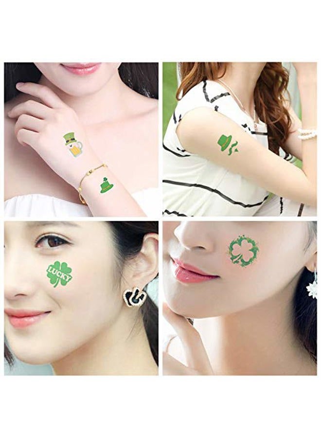Furimuk St. Patrick'S Day Tattoos Shamrock Temporary Tattoo Sticker Waterproof Clover Lucky Tattoos for Adults Kids Saint Patricks Day Costume Party Decor Supplies on Face Body 10 Sheets. - Image 5