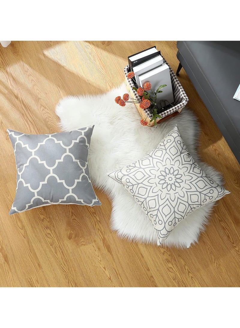 Joyelink Cushion Cover Set of 4 45 x 45 cm Farmhouse Decorative Cushion Geometric Summary Accent Cushion Covers Decorative Cushion Modern Outdoor Indoor for Sofa Chair Bedroom Office Car - Image 5