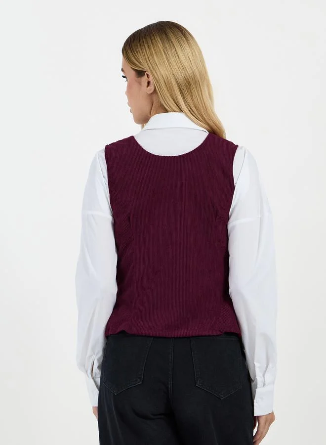Styli Corduroy V Neck Waistcoat