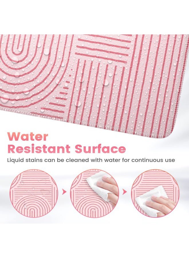 iCasso Desk Matt for Desktop, Desk Mat,Large Mouse Pad for Desk, Cute Desk Pad Mat, Anti-Slip Big Mousepad with Stitched Edges, Keyboard Pad for Computer(Pink) - Image 5