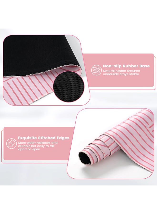 iCasso Desk Matt for Desktop, Desk Mat,Large Mouse Pad for Desk, Cute Desk Pad Mat, Anti-Slip Big Mousepad with Stitched Edges, Keyboard Pad for Computer(Pink) - Image 4
